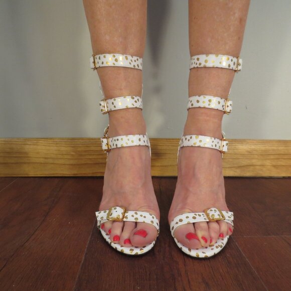 NIB MAISON ERNEST White Convertible High Heel Sandals - Picture 4 of 15